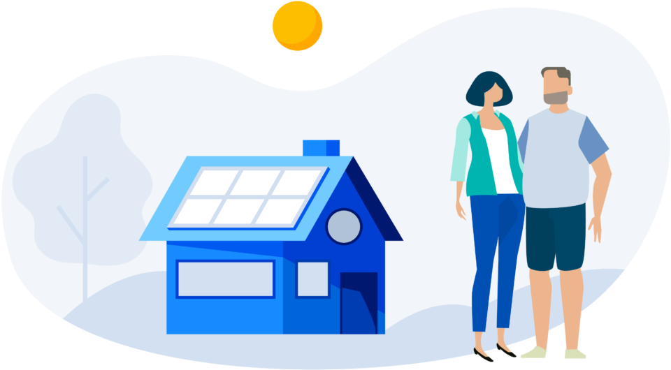 Couple With House And Solar Panels - Solar Power (1024x576)