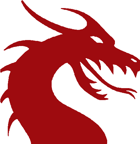 Clip Art Dragon Head Silhouette - Dragon Head Silhouette Red (585x602)
