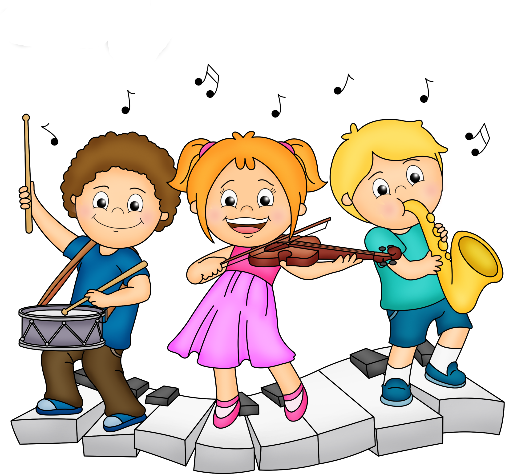 Clips, Clip Art School, Music For - Children Playing Instruments Cartoon (2257x2158)