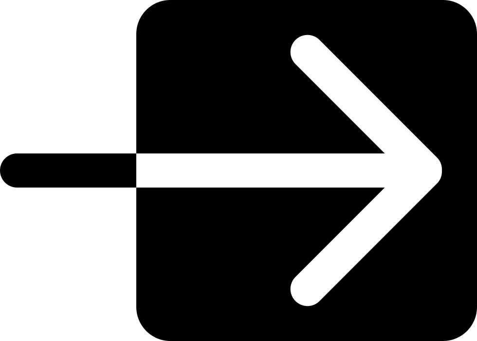 Login Symbol Of An Arrow Entering To A Black Square - Icon (980x700)
