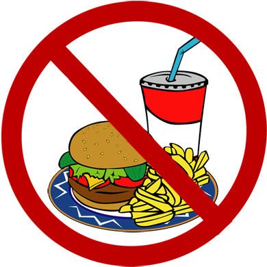 Banner Free Fast Food Restaurant Clipart - Transparent No Junk Food (400x400)