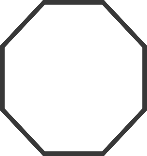 17,13kb Octagon Clipart Black And White - Black-and-white (564x600)