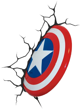 3d Light Fx Captain America Shield Wall Light-licensed - Captain America Logo Png (380x380)