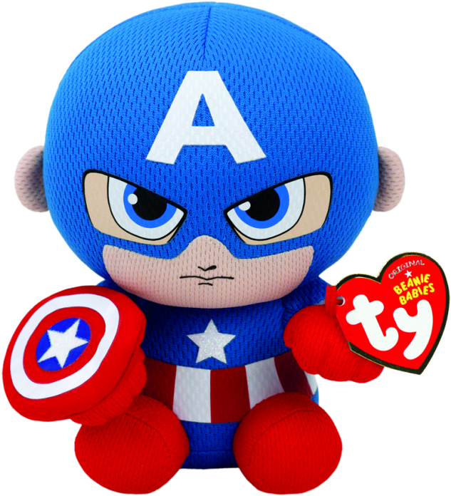 Baby Captain America Png Clip Art Transparent Stock - Captain America Beanie Baby (650x701)