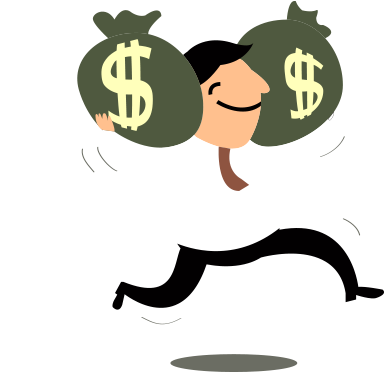 No Credit Check Unsecured Loans Are Indeed A Better - Man Runing With Money Bag (500x405)