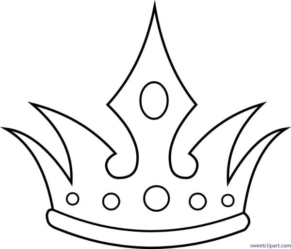 Sweet Clip Art Page - Crown Line Art (600x515)