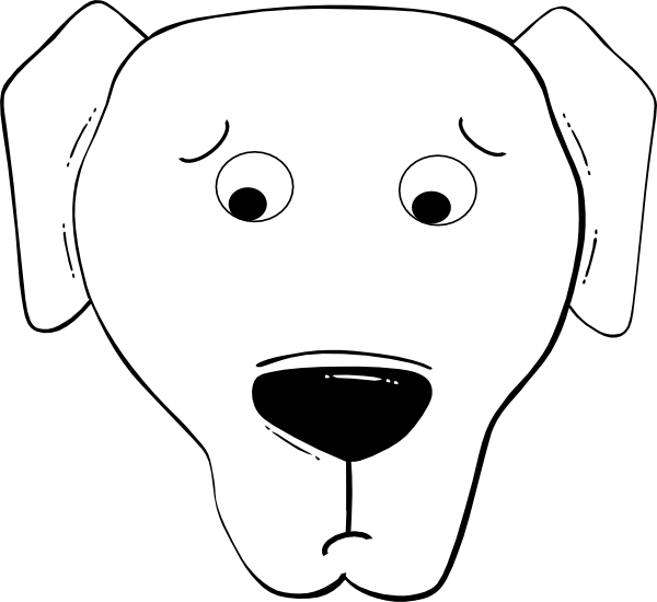 Cartoon Dog Face (600x550)