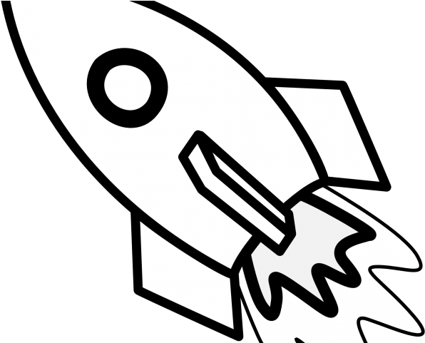 Rocket Clipart Printable - Black And White Cartoon Rocket Ship (640x480)