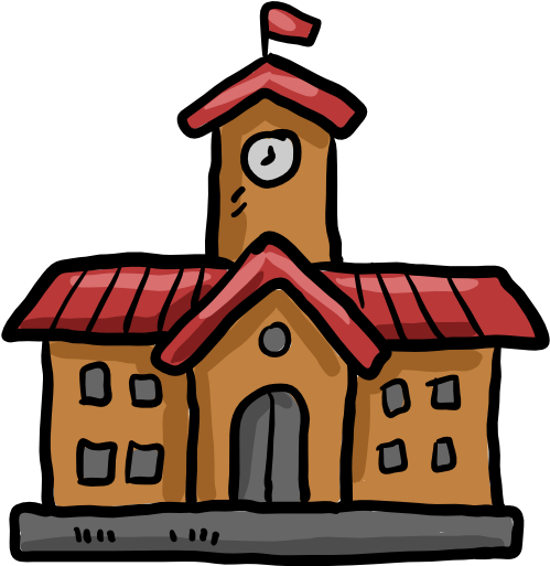 High School Png Clipart Freeuse - School Building Art Png (512x512)