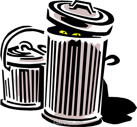 Garbage/trash Can Royalty Free Vector Clip Art Illustration - Ppt On Waste Management (480x444)