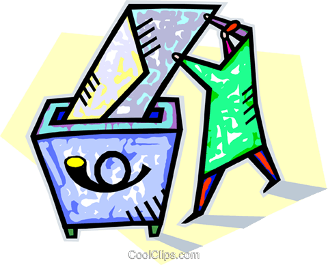 Document Being Placed In Trash Can Royalty Free Vector - Document Being Placed In Trash Can Royalty Free Vector (480x388)