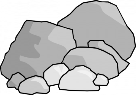 Pebbles Clipart - Black And White Rock Clip Art (450x315)