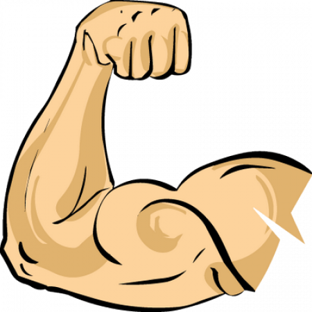 Bicep Clipart - Arm Making A Muscle - (450x450) Png Clipart Download. 