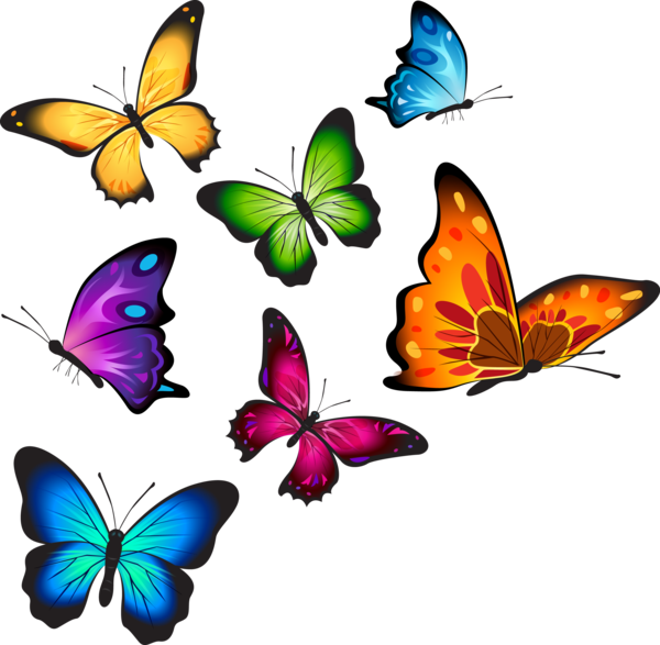 Clip Art - Watercolor Transparent Background Butterfly Clipart (600x587)