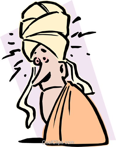 Man With Headache Royalty Free Vector Clip Art Illustration - Man With Headache Royalty Free Vector Clip Art Illustration (378x480)