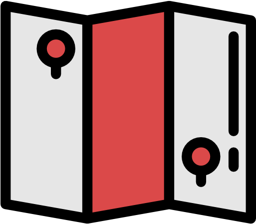 Black And White Library Maps Clipart Travel Map - Map (512x512)