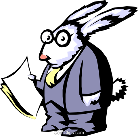 Scared Like A Rabbit Royalty Free Vector Clip Art Illustration - Rabbit In Business Suit (480x476)