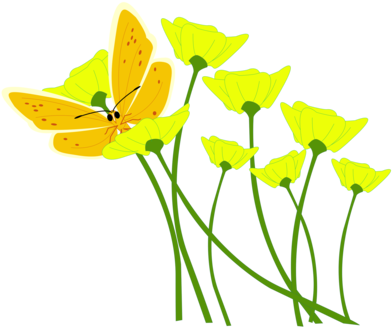 Flower Designs Yellow Petal - Yellow Flowers Clip Art (398x340)