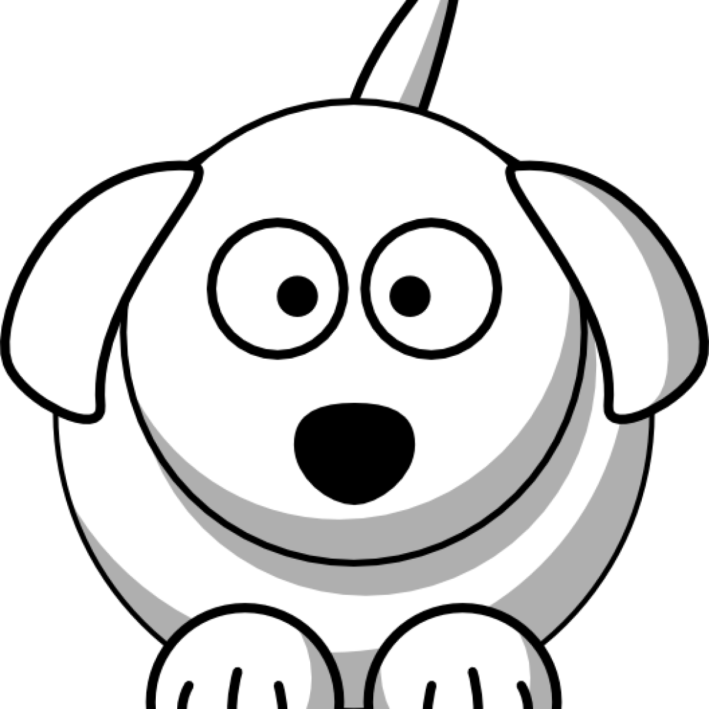 Dog Face Clipart Happy Birthday Clipart Hatenylo - Dog Cartoon Black And White Png (1024x1024)