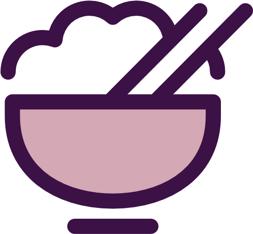 Clip Black And White Stock Food Bowl Rice Chinese - Food Icon Png Pink (512x512)