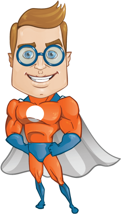 Superhero Fitness - Cartoon Superhero With Glasses (700x700)