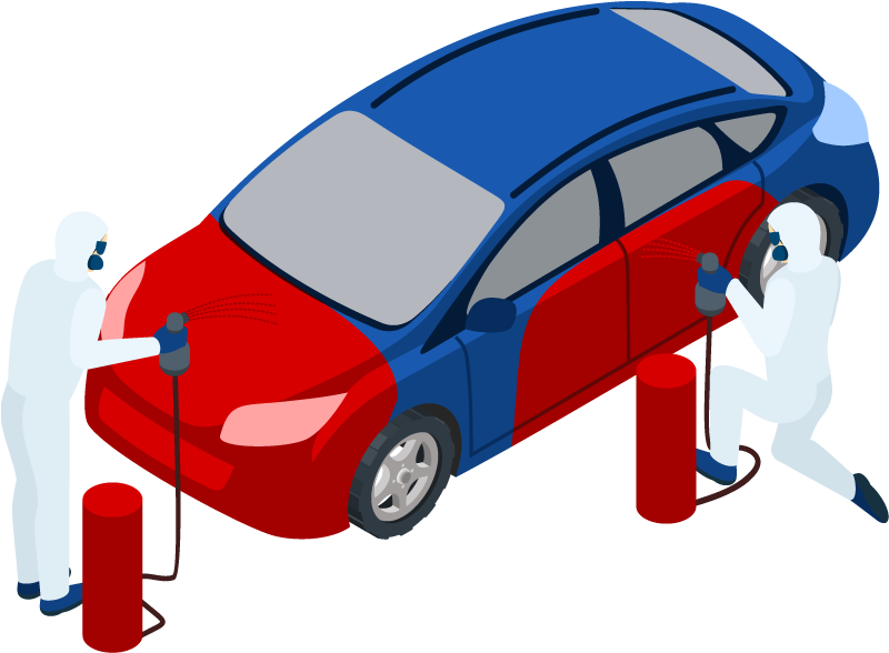 Paint Booth With Air Line - Car (800x588)