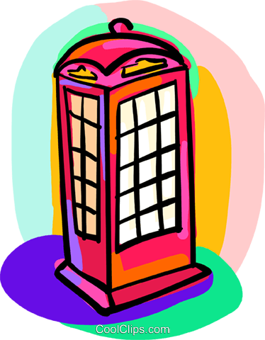 Telephone Booth Royalty Free Vector Clip Art Illustration - Web Page (374x480)
