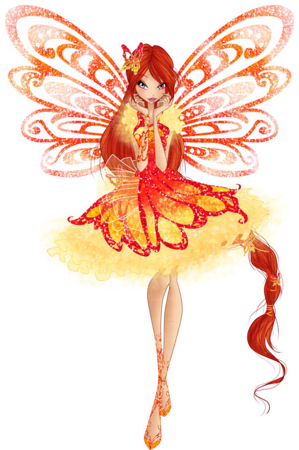 Just Redrew Bloom From This Official Picture In Usual - Winx Club Bloom Butterflyix (808x988)