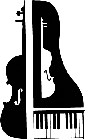 Cello With Piano Cartoon Clipart - Piano Violin Cello (288x504)
