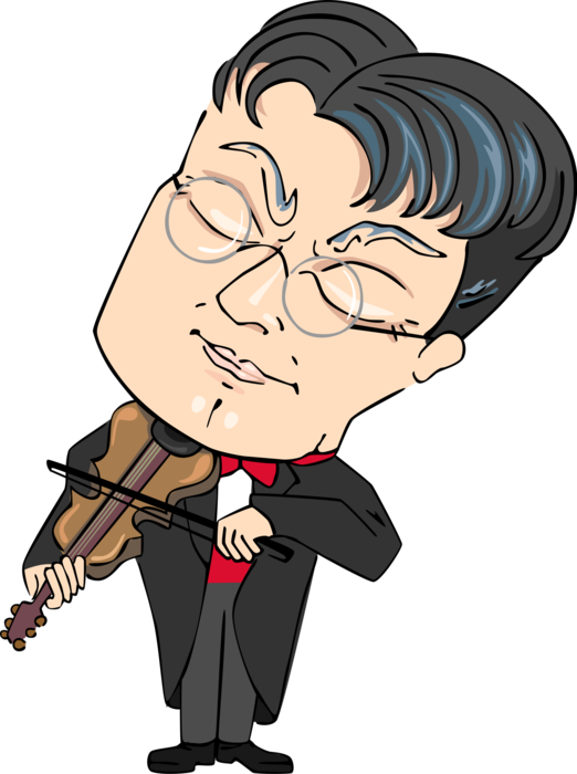 Vector Illustration Of Concert Violinist Musician Plays - Illustration (522x700)