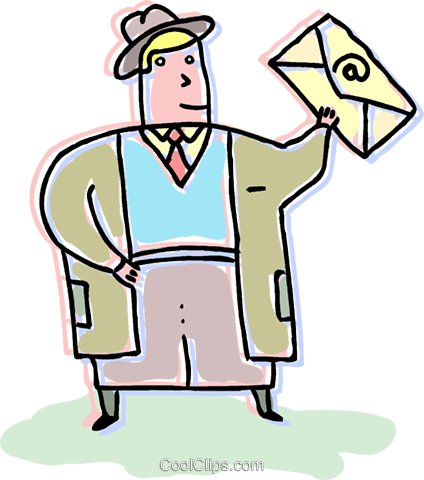 Businessman Sending An Email Royalty Free Vector Clip - Businessman Sending An Email Royalty Free Vector Clip (424x480)