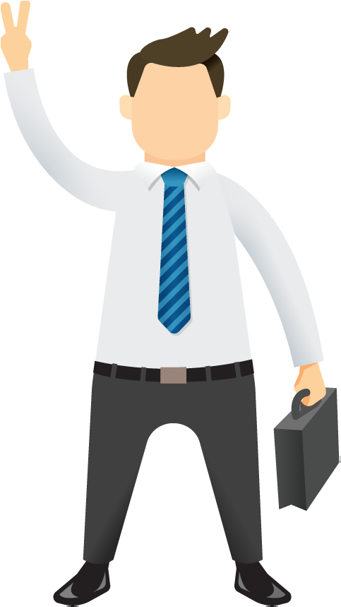 Business Portfolio Categories Designshop Cartoon Waving - Business Man Cartoon Png (490x860)