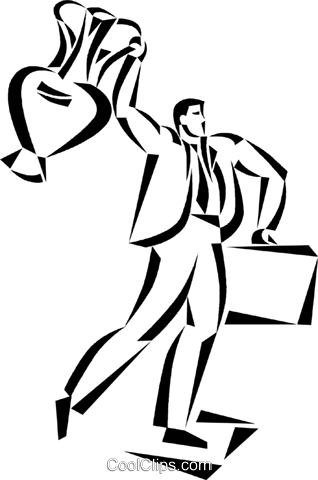 Businessman Holding A Vase Royalty Free Vector Clip - Illustration (318x480)