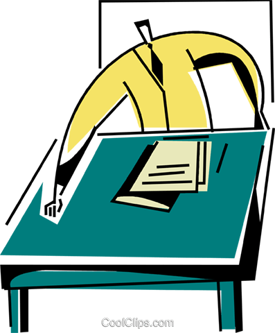 Businessman Doing Paperwork Royalty Free Vector Clip - Businessman Doing Paperwork Royalty Free Vector Clip (397x480)