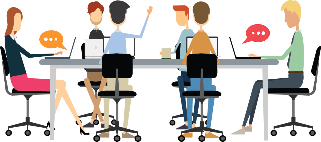 Clipart Library Library Businessman Clipart Chating - Meeting Planning (1109x493)