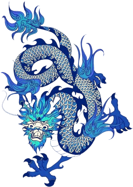 Budaya Tionghoa Blue And White Chinese Dragon - Blue Chinese Dragon (800x800)