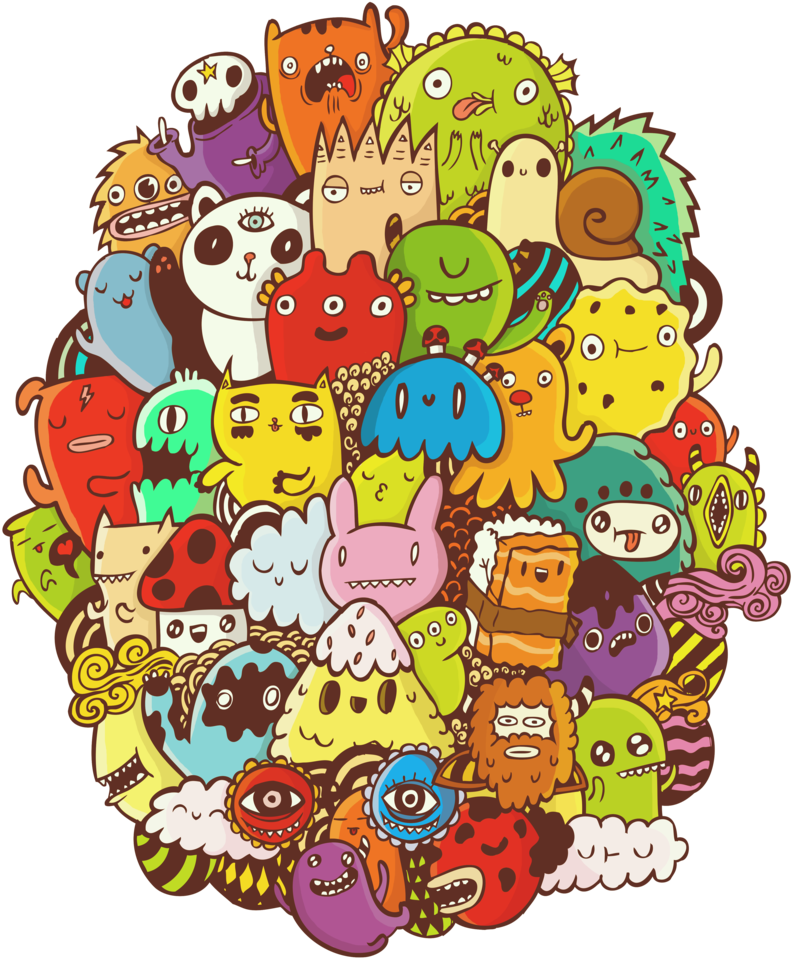 Clip Art Collection Of Free Doodle - Color Doodle Png (811x984)