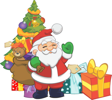 Santa Claus Is Comin' To Town Christmas Graphics Rudolph - Santa Claus Clipart (379x340)