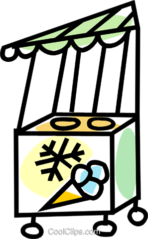 Ice Cream Cart Royalty Free Vector Clip Art Illustration - Eiswagen Clipart (297x480)