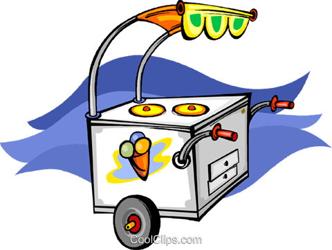 Ice Cream Cart Royalty Free Vector Clip Art Illustration - Ice Cream Cart (480x361)