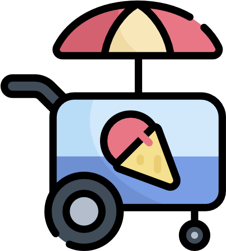 Ice Cream Cart Free Icon - Ice Cream Cart (512x512)