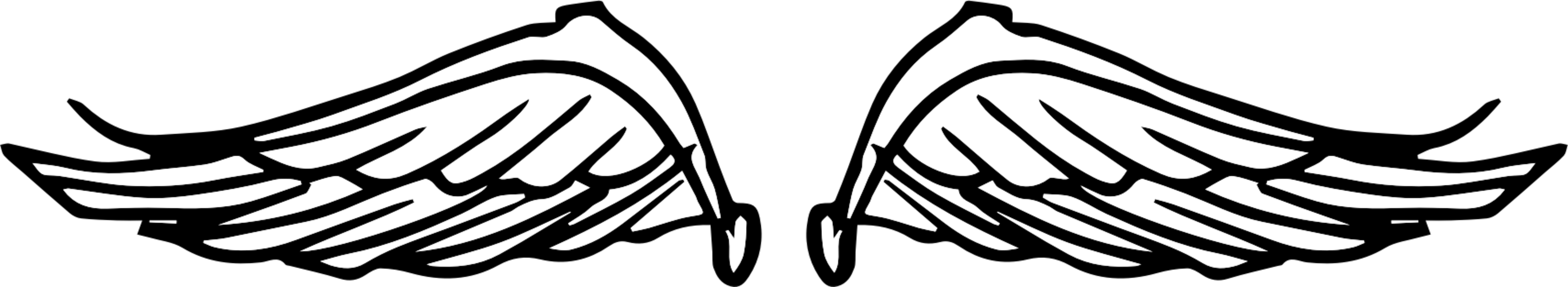 Computer Icons Doodle Line Art Pdf Cartoon - Cartoon Wing White Png (4093x750)