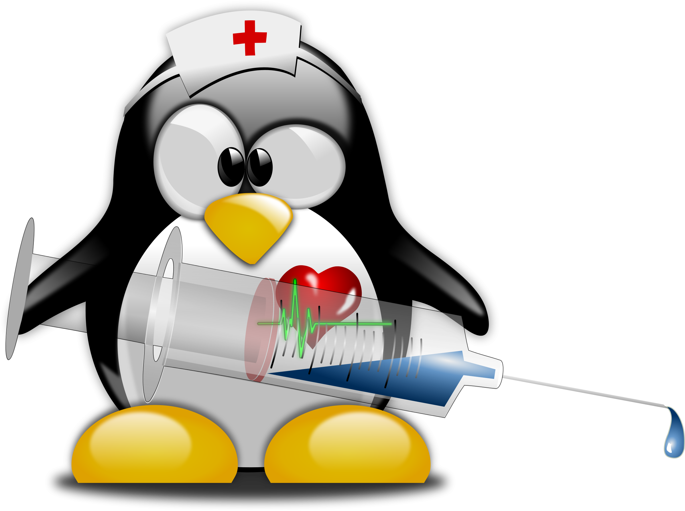 Penguin With Syringe - Penguin Nurse (2400x1797)