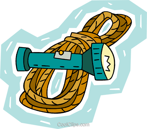 Climber's Rope With Flashlight Royalty Free Vector - Illustration (480x422)