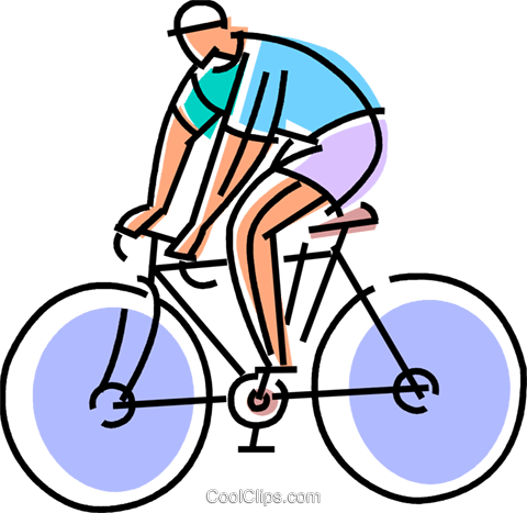 Cyclist Riding His Bike Royalty Free Vector Clip Art - Riding A Bike (480x467)