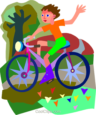 Bike, Bike Ride Royalty Free Vector Clip Art Illustration - Fahrrad Fahren Fahrradfahrer Clipart Png (402x480)