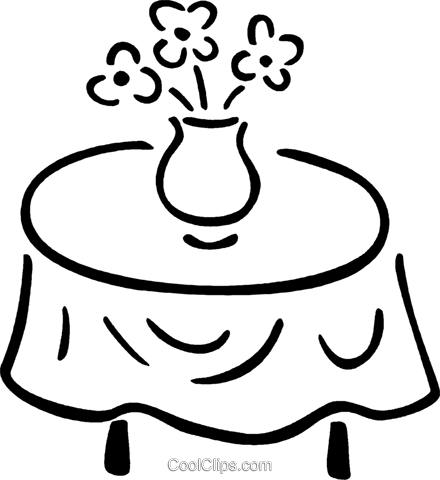 Dinner Table Royalty Free Vector Clip Art Illustration - Illustration (440x480)