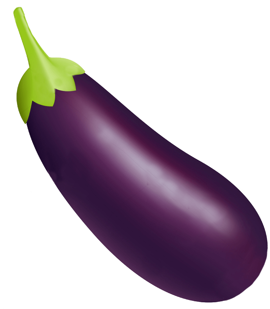 Leave - Eggplant Emoji Transparent Background.
