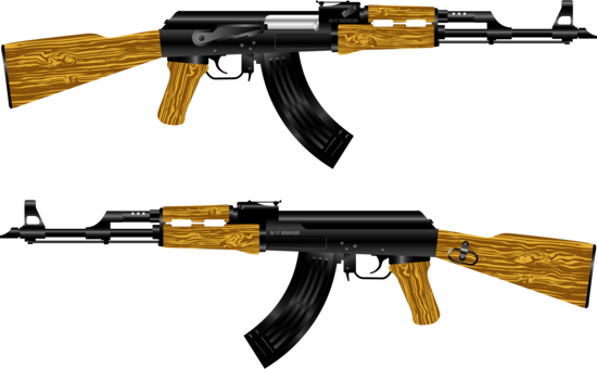 Ak-47 Assault Rifle Firearm Weapon - Ak 47 Silhouette (550x340)