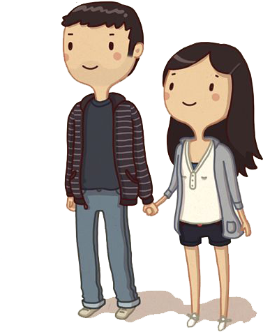 Cartoon Drawing Couple Holding Hands - Cute Cartoon Couples In Love (452x600)